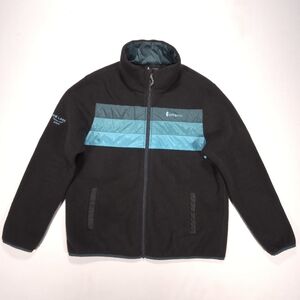 COTOPAXI Women's Teca Fleece Full Zip Jacket Black And Blue Logo on Sleeve EUC!